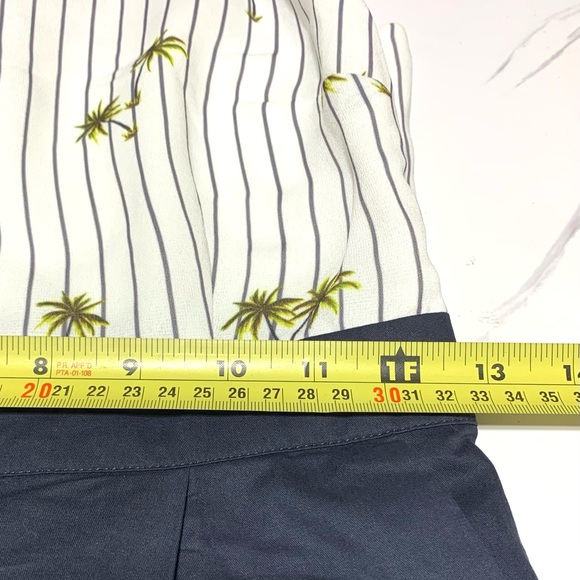 English Factory Navy Blue Palm Tree Full Length Square Pants Jumpsuit Size XS - Picture 9 of 15